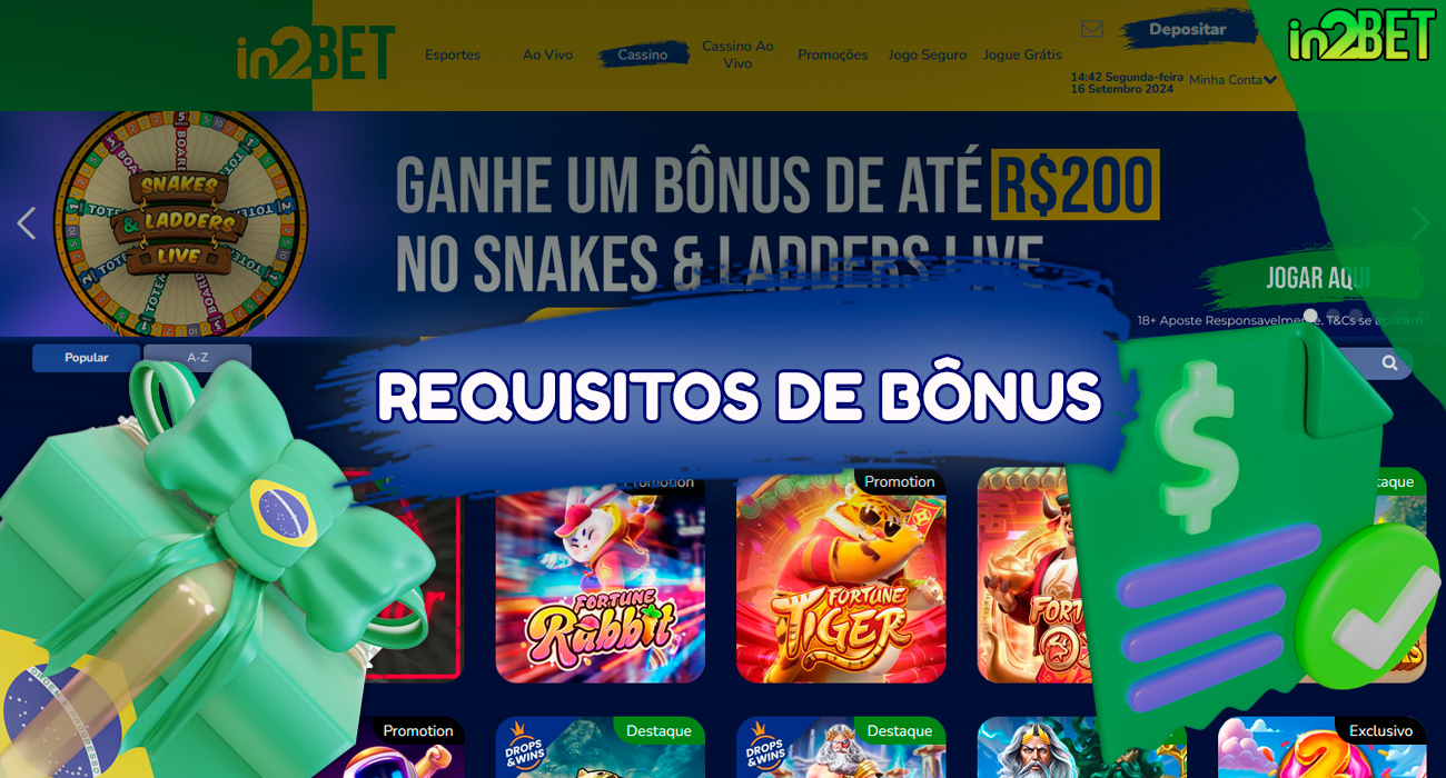 Condições necessárias para receber um bônus da In2Bet.